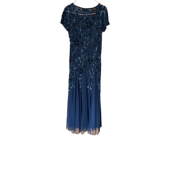 Adrianna Papell Blue Sequin Embellished Gown for Wedding/Mother of the Bride - Picture 2 of 5